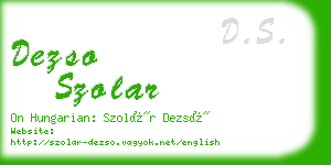 dezso szolar business card